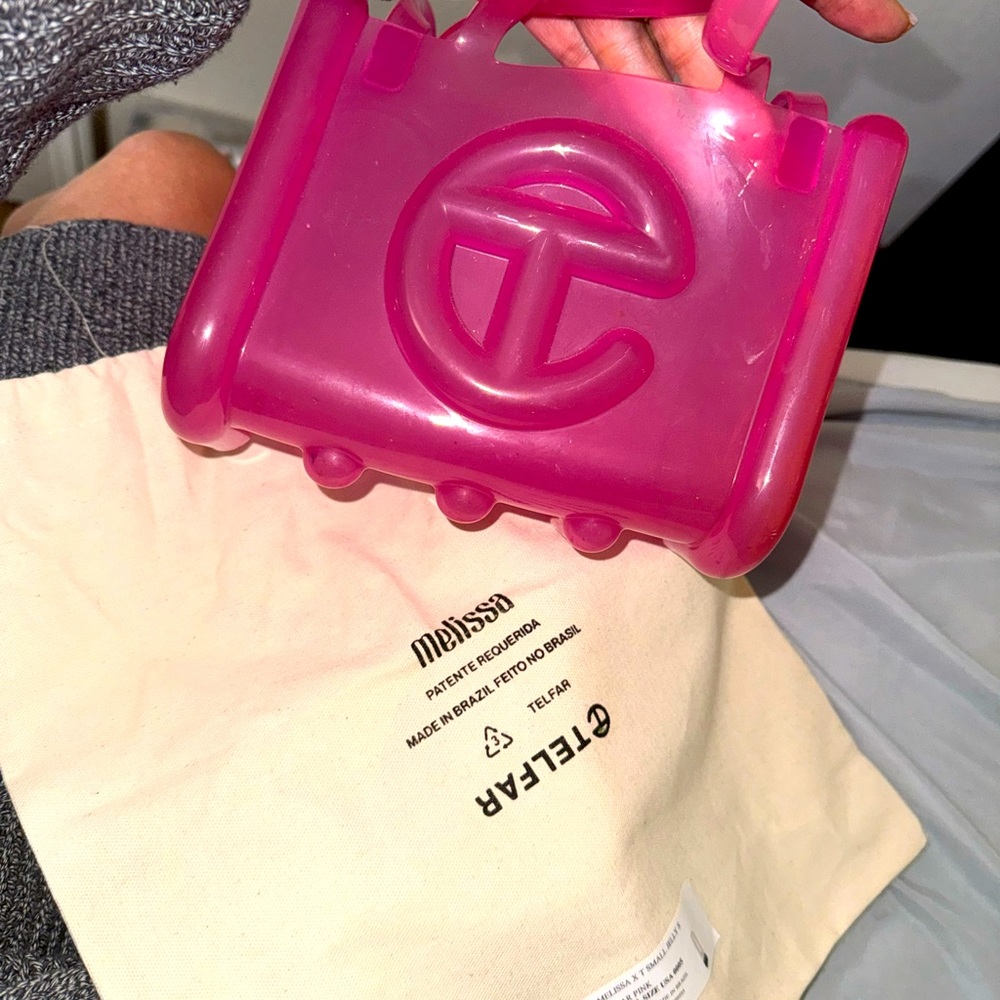 Authentic TELFAR X MELISSA clear pink small jelly bag